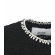 Gilet in maglia con dettagli di cucitura nero