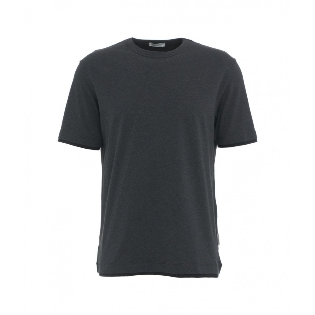 T-shirt con doppio orlo grigio scuro