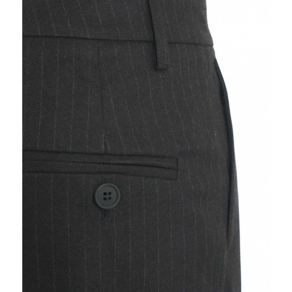 Pantaloni gessati grigio scuro