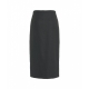 Gonna gessata con spacco grigio scuro