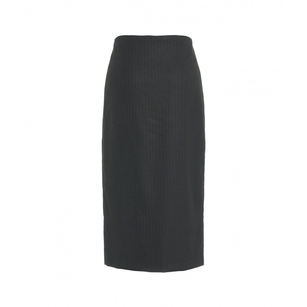 Gonna gessata con spacco grigio scuro