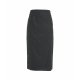 Gonna gessata con spacco grigio scuro