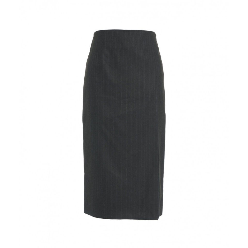 Gonna gessata con spacco grigio scuro