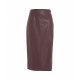 Gonna con spacco in ecopelle bordeaux