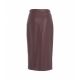 Gonna con spacco in ecopelle bordeaux