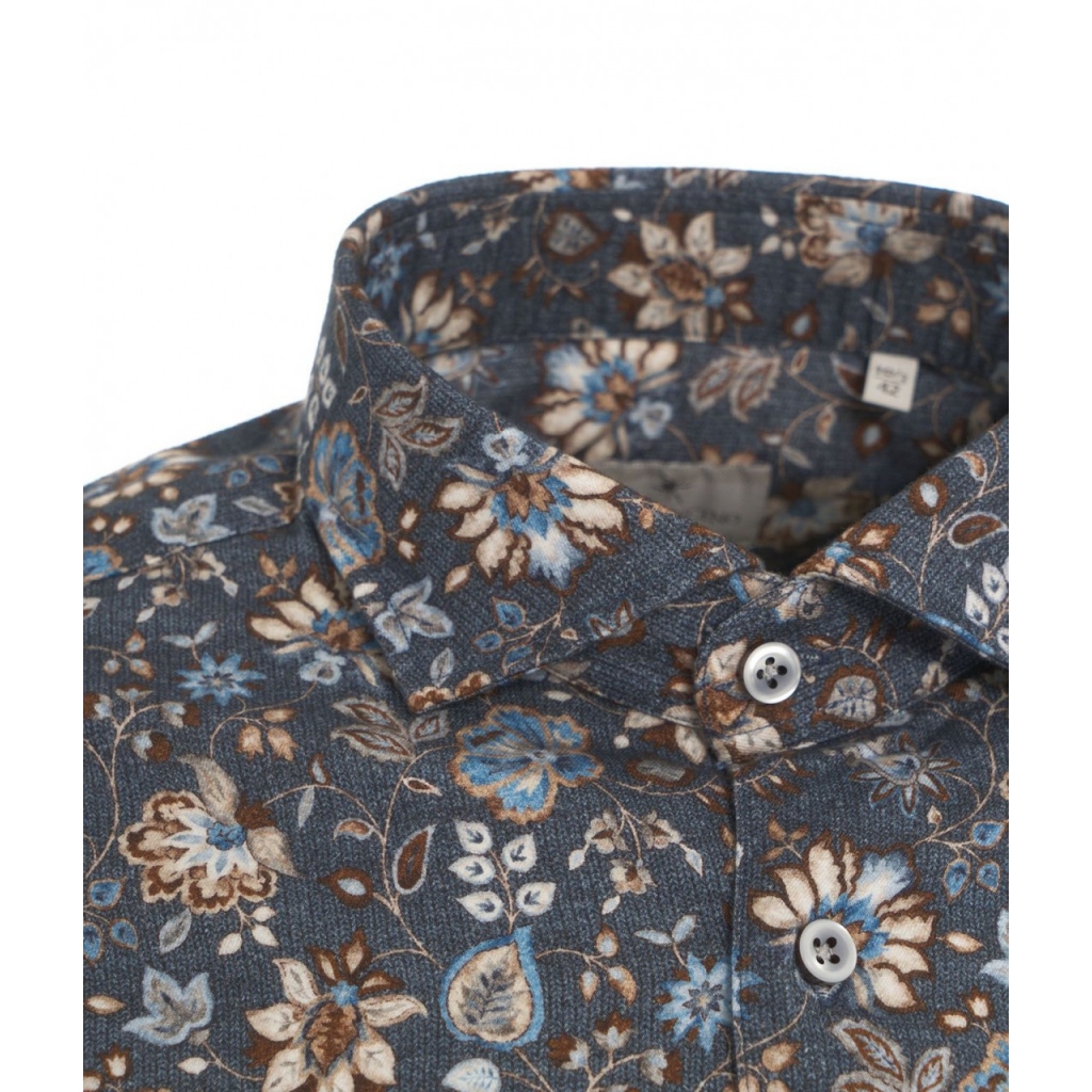 Camicia con stampa blu scuro