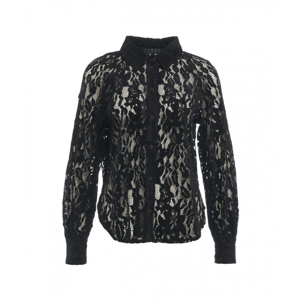 Camicia in pizzo nero