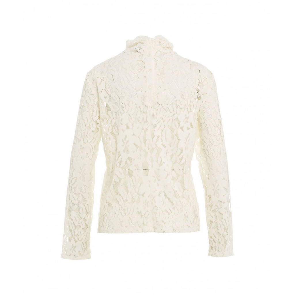 Top in pizzo crema