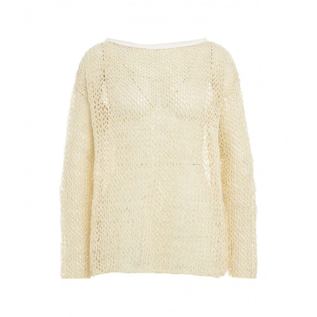 Maglione a rete Svala crema