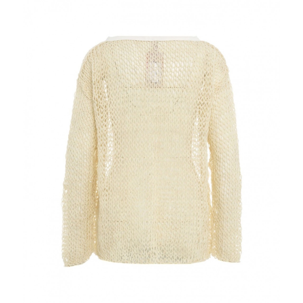 Maglione a rete Svala crema