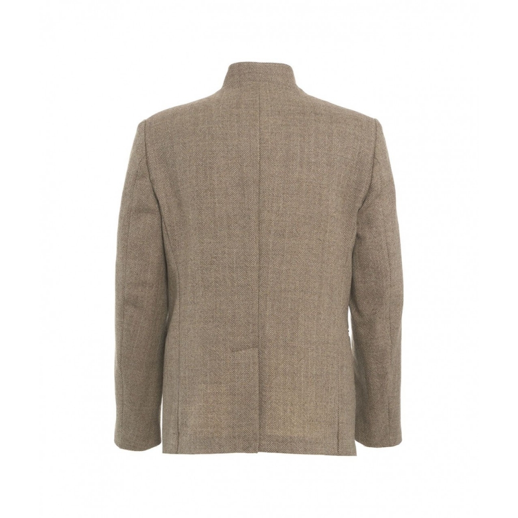 Blazer con motivo a spina di pesce Lusandretto marrone