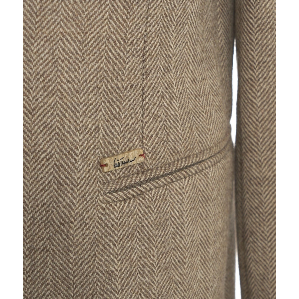 Blazer con motivo a spina di pesce Lusandretto marrone