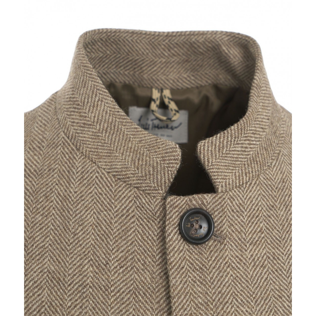 Blazer con motivo a spina di pesce Lusandretto marrone