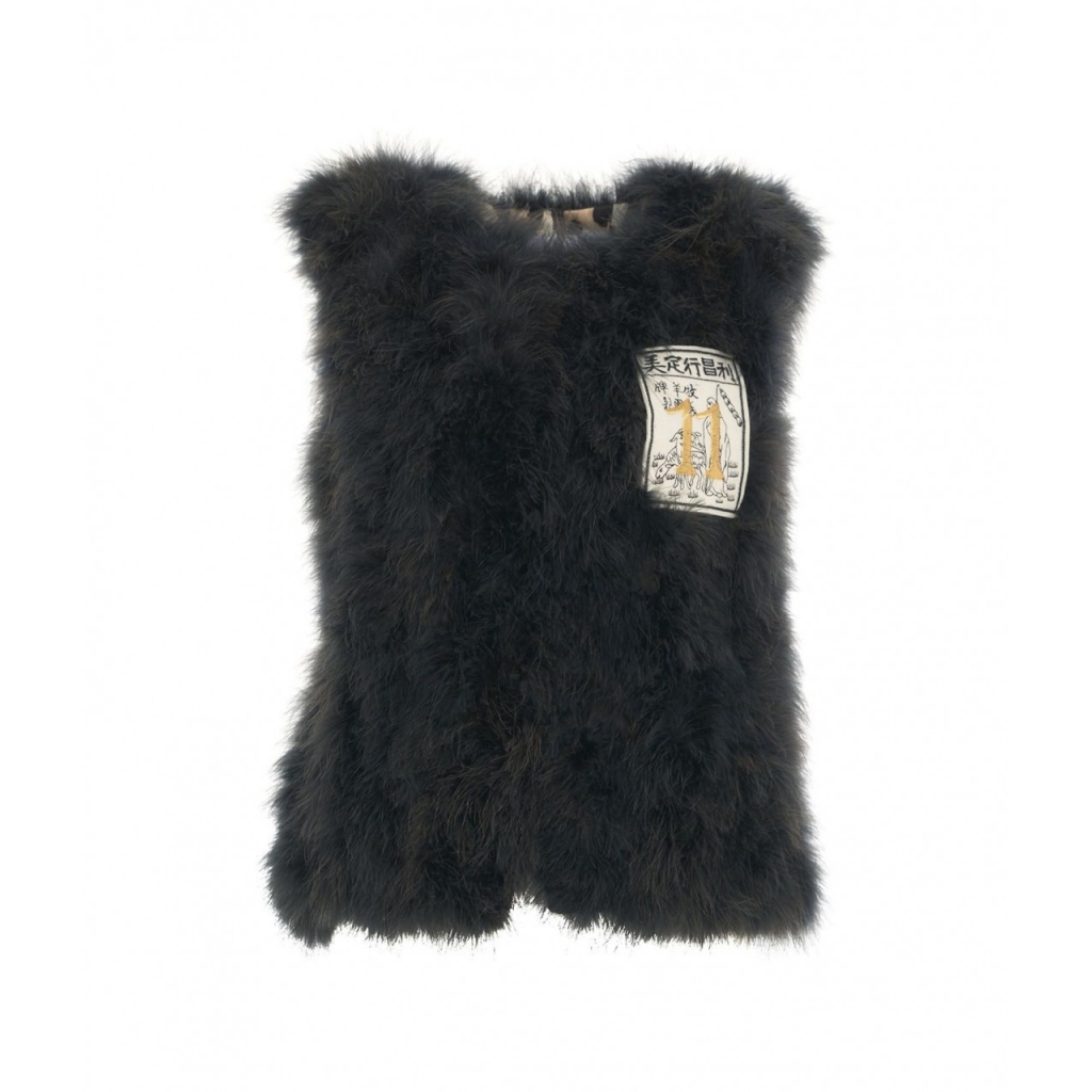Gilet in pelliccia grigio