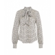 Camicia con collo a fiocco bianco