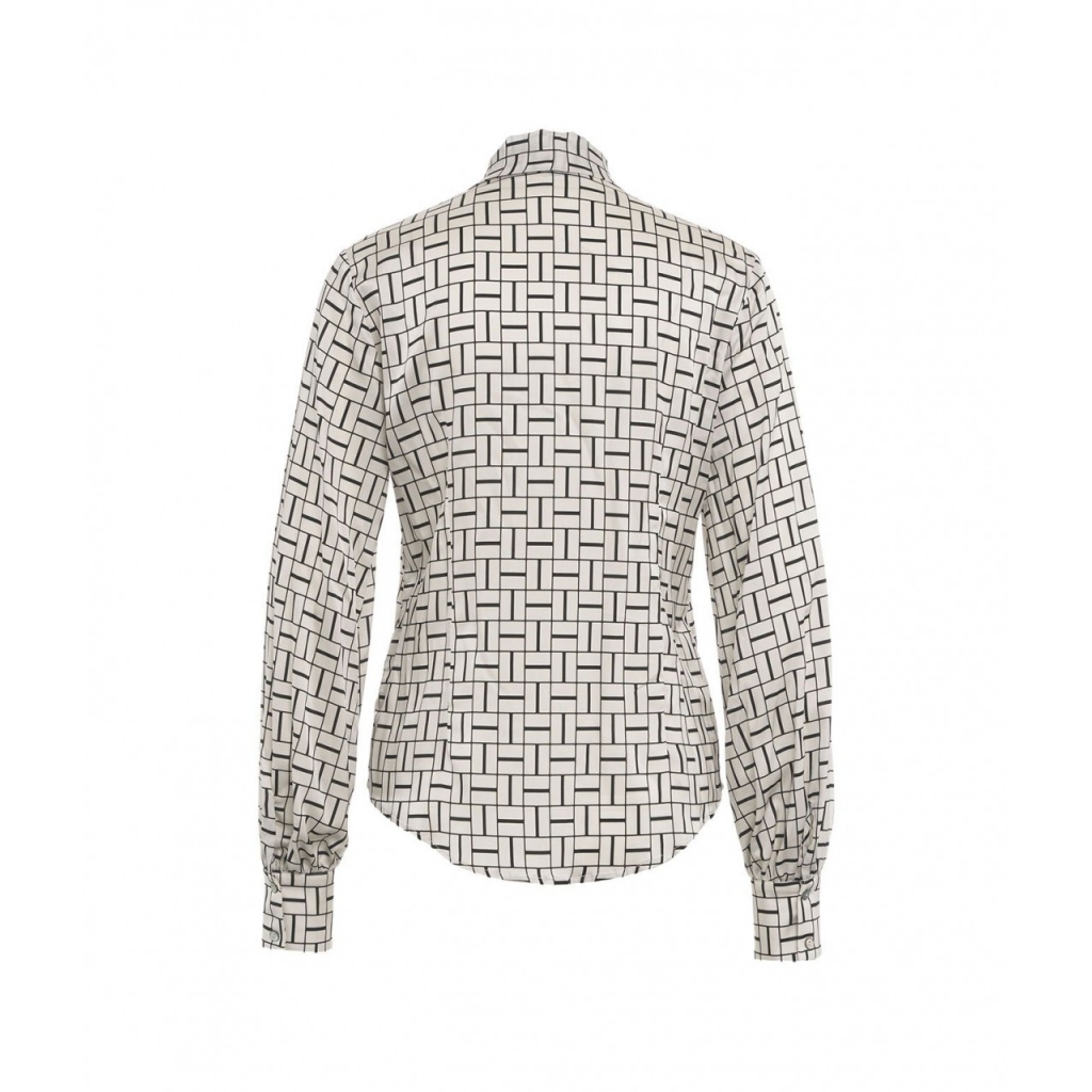 Camicia con collo a fiocco bianco