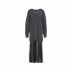 Abito in maglia con gonna in tulle grigio