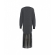 Abito in maglia con gonna in tulle grigio