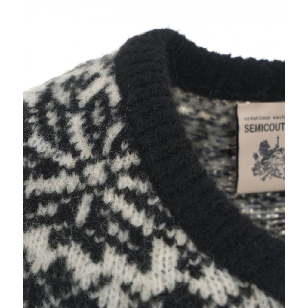 Maglia con fantasia norvegese nero