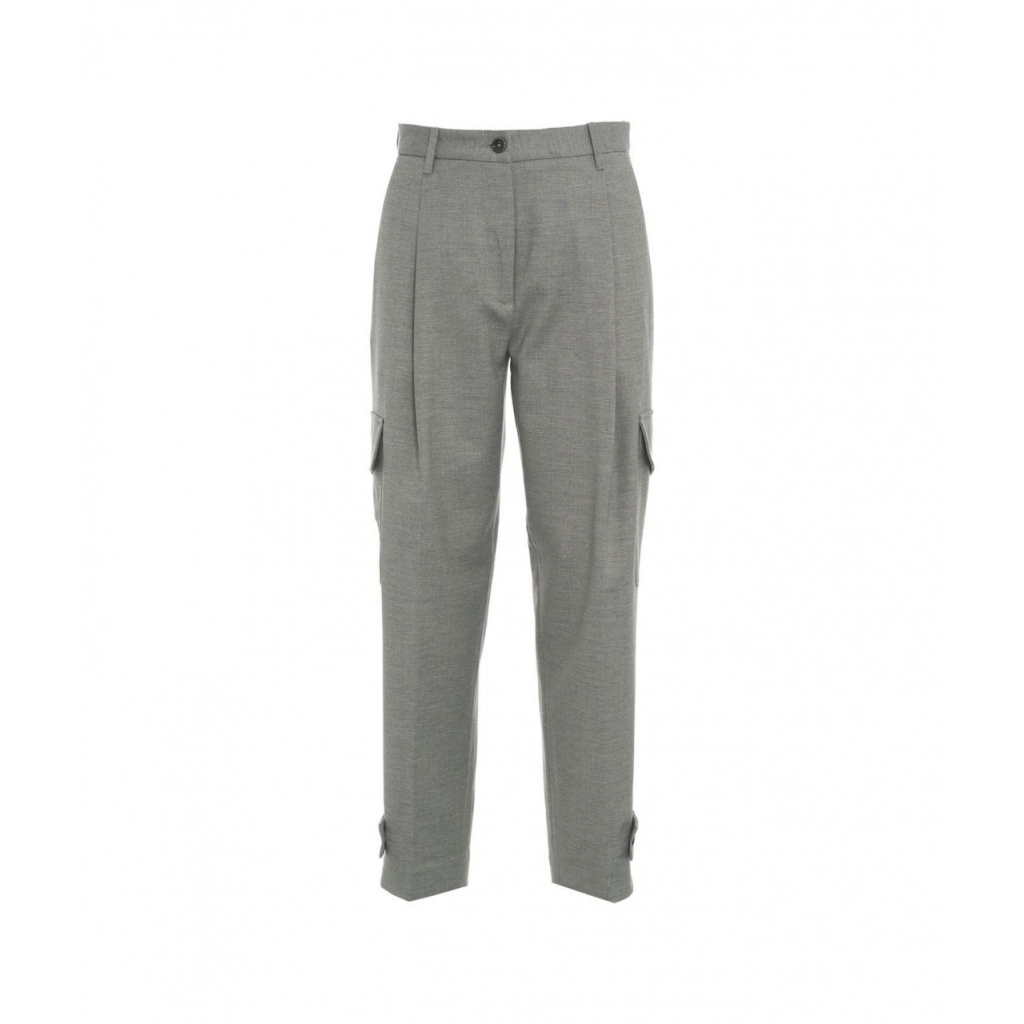 Pantaloni con tasche con patta grigio