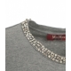 Maglietta con strass grigio
