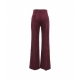 Pantaloni svasati King in velluto a coste bordeaux