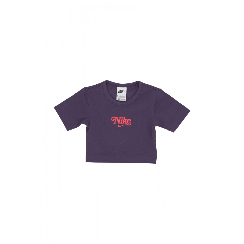 maglietta corta ragazza sportswear trend baby tee DARK RAISIN
