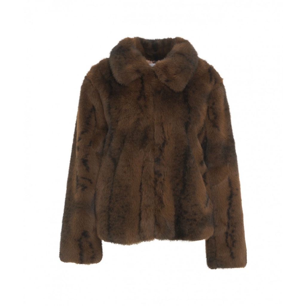 Giacca in eco pelliccia marrone