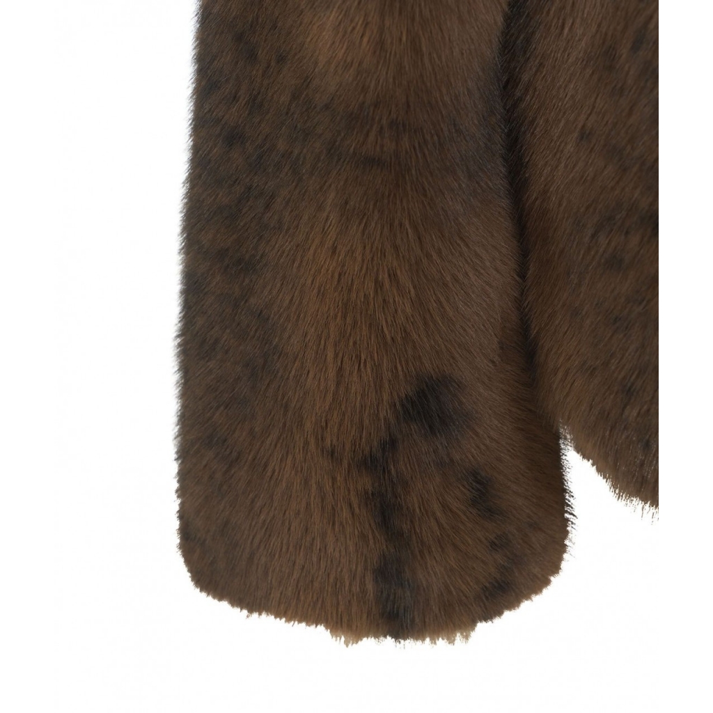 Giacca in eco pelliccia marrone