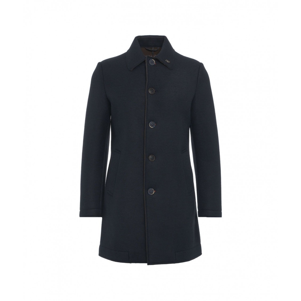 Cappotto in lana blu scuro