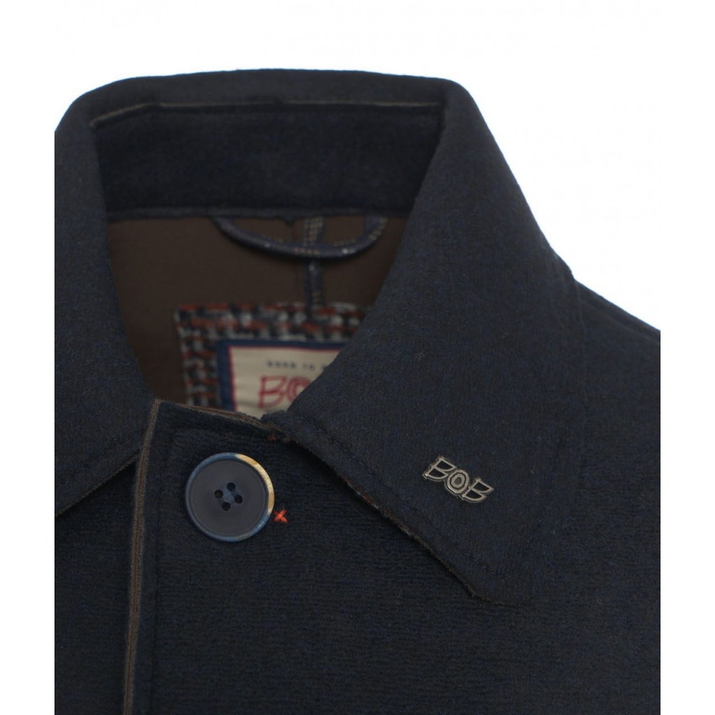 Cappotto in lana blu scuro