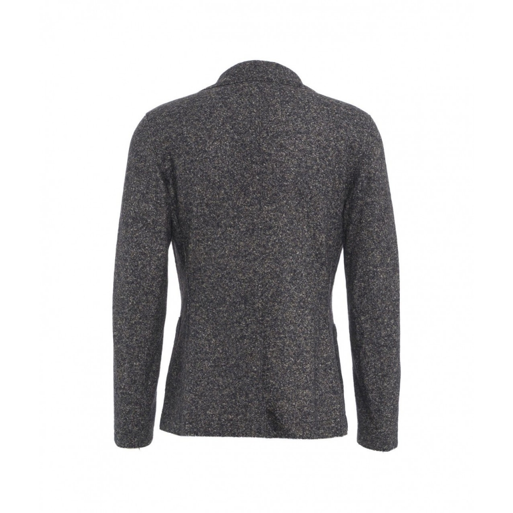 Blazer monopetto con tessuto da taschino blu