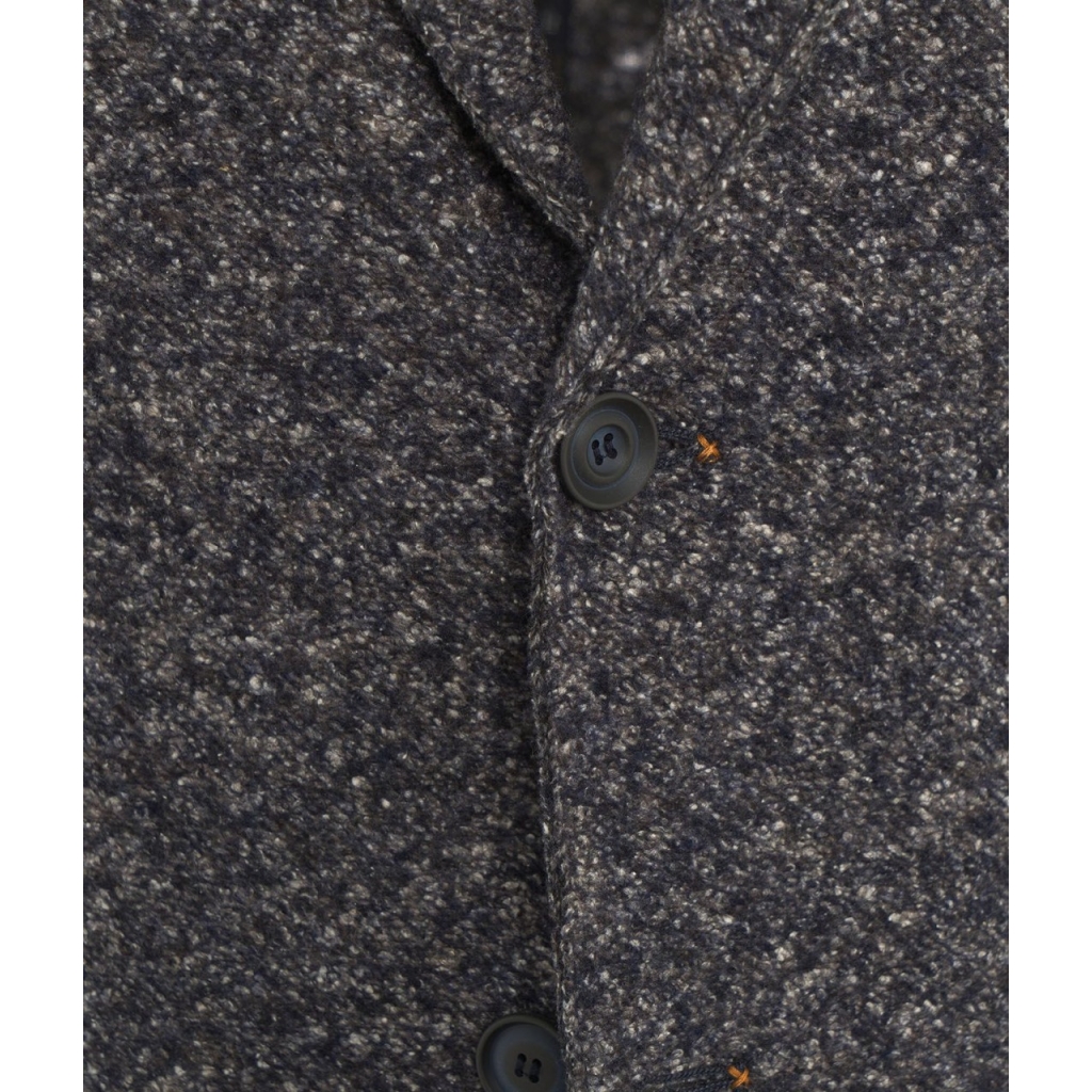 Blazer monopetto con tessuto da taschino blu