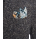 Blazer monopetto con tessuto da taschino blu