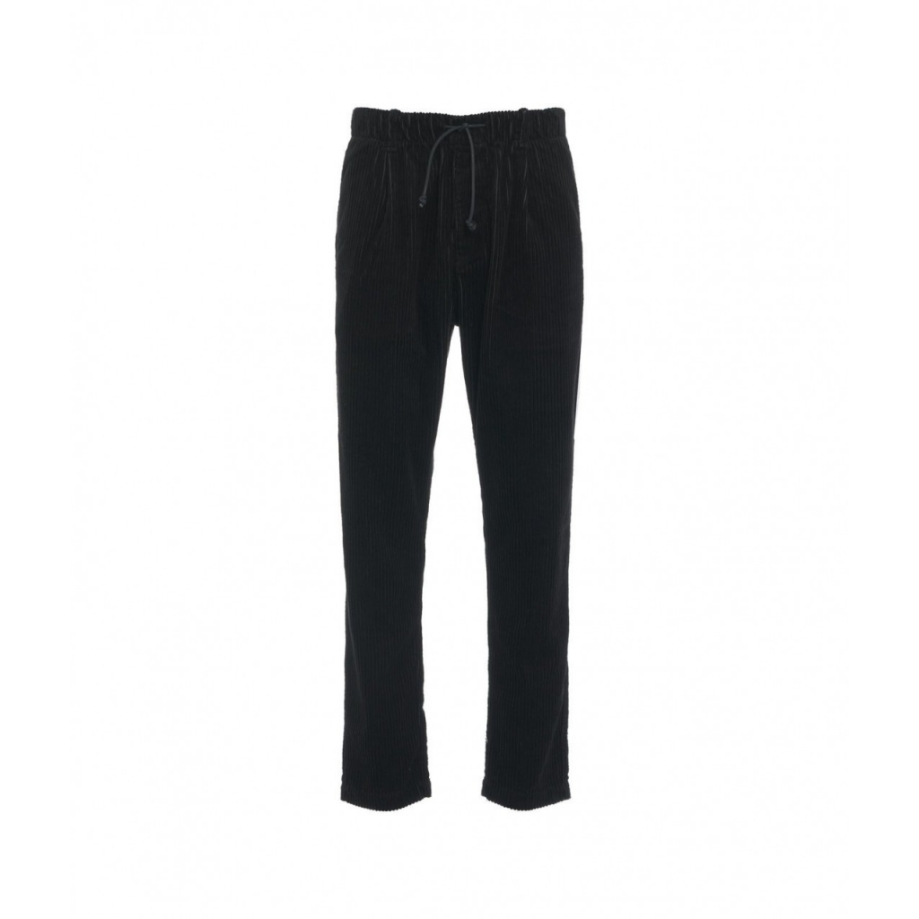 Pantaloni di velluto a coste con coulisse nero