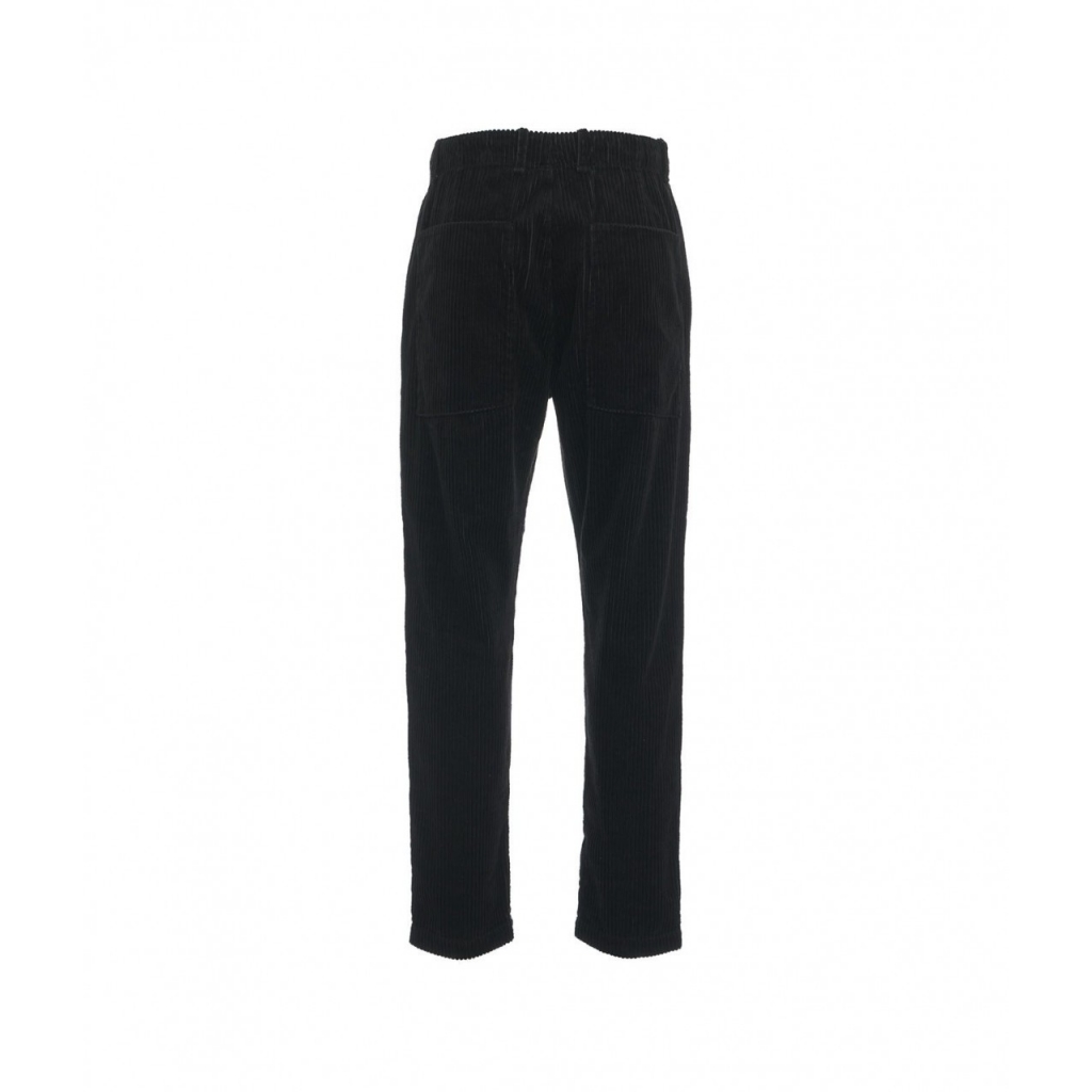 Pantaloni di velluto a coste con coulisse nero