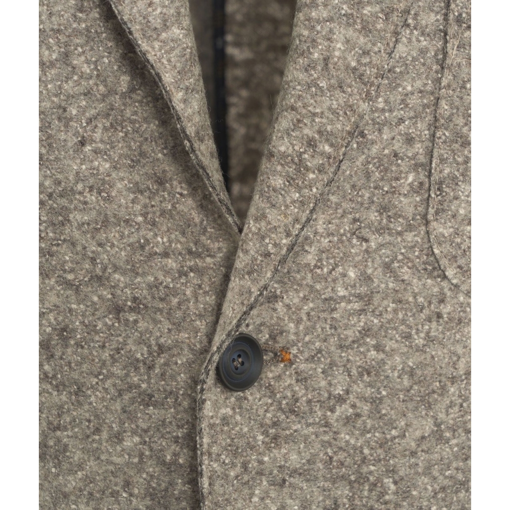 Blazer monopetto con tessuto da taschino grigio chiaro