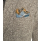 Blazer monopetto con tessuto da taschino grigio chiaro