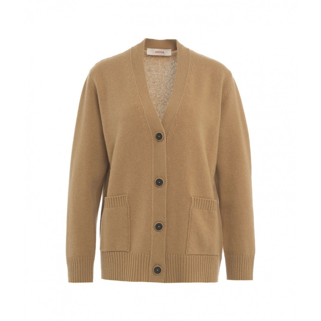 Cardigan in maglia marrone