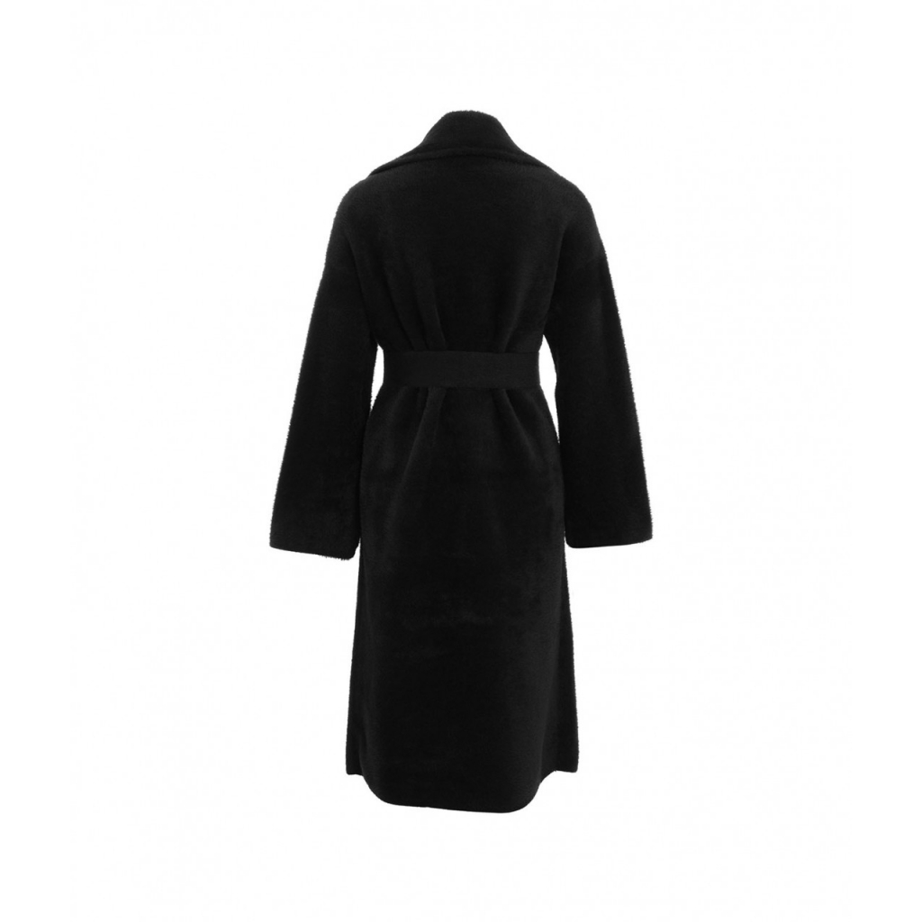 Cappotto Uvaggio con cintura in vita nero