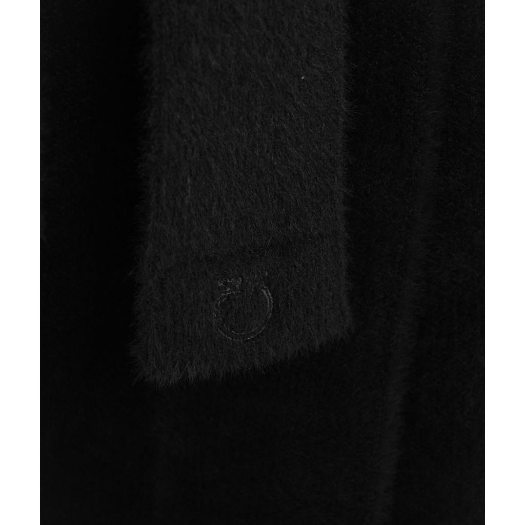 Cappotto Uvaggio con cintura in vita nero