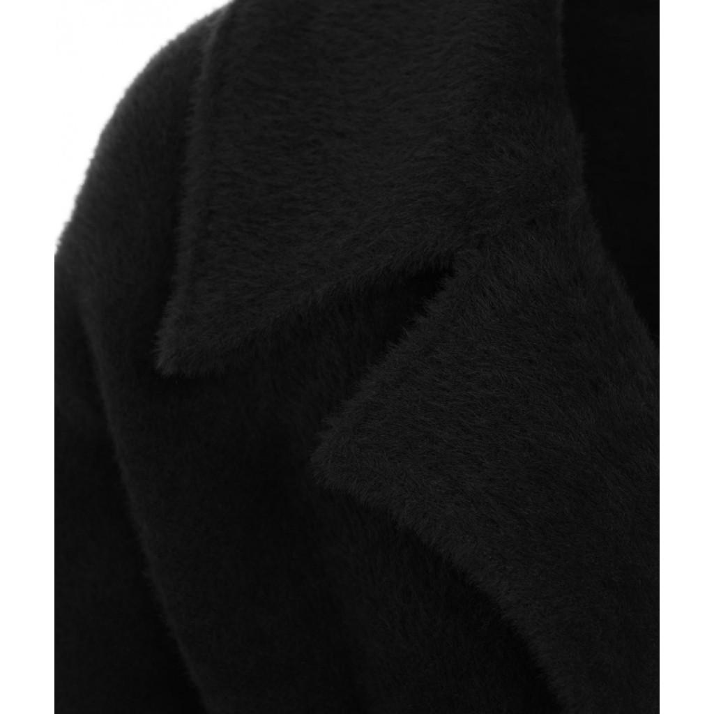 Cappotto Uvaggio con cintura in vita nero