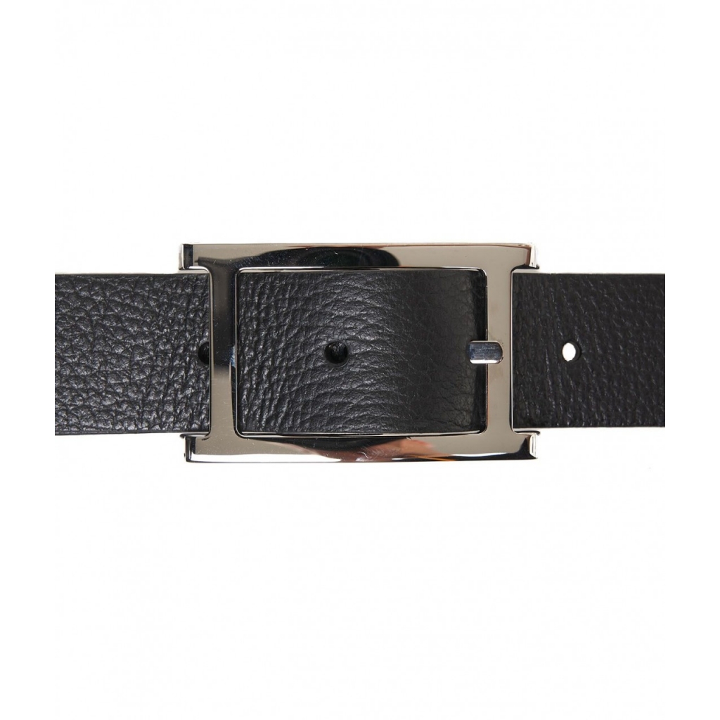 Cintura in pelle con fibbia nero