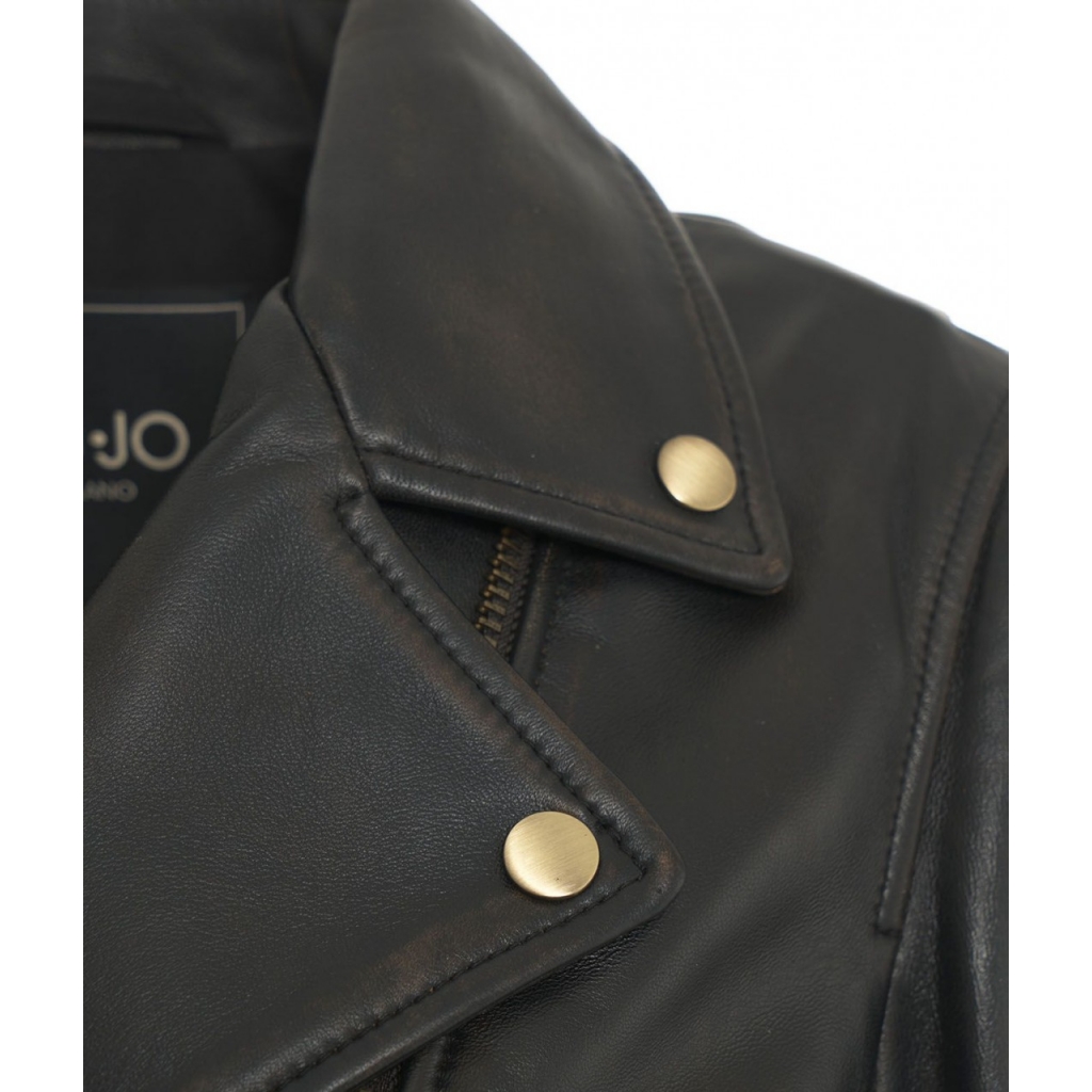 Chiodo in pelle nero