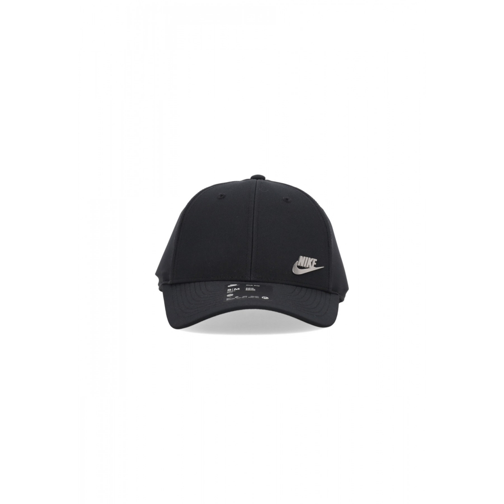 cappellino visiera curva uomo dri-fit club structured metal logo cap BLACK/METALLIC SILVER