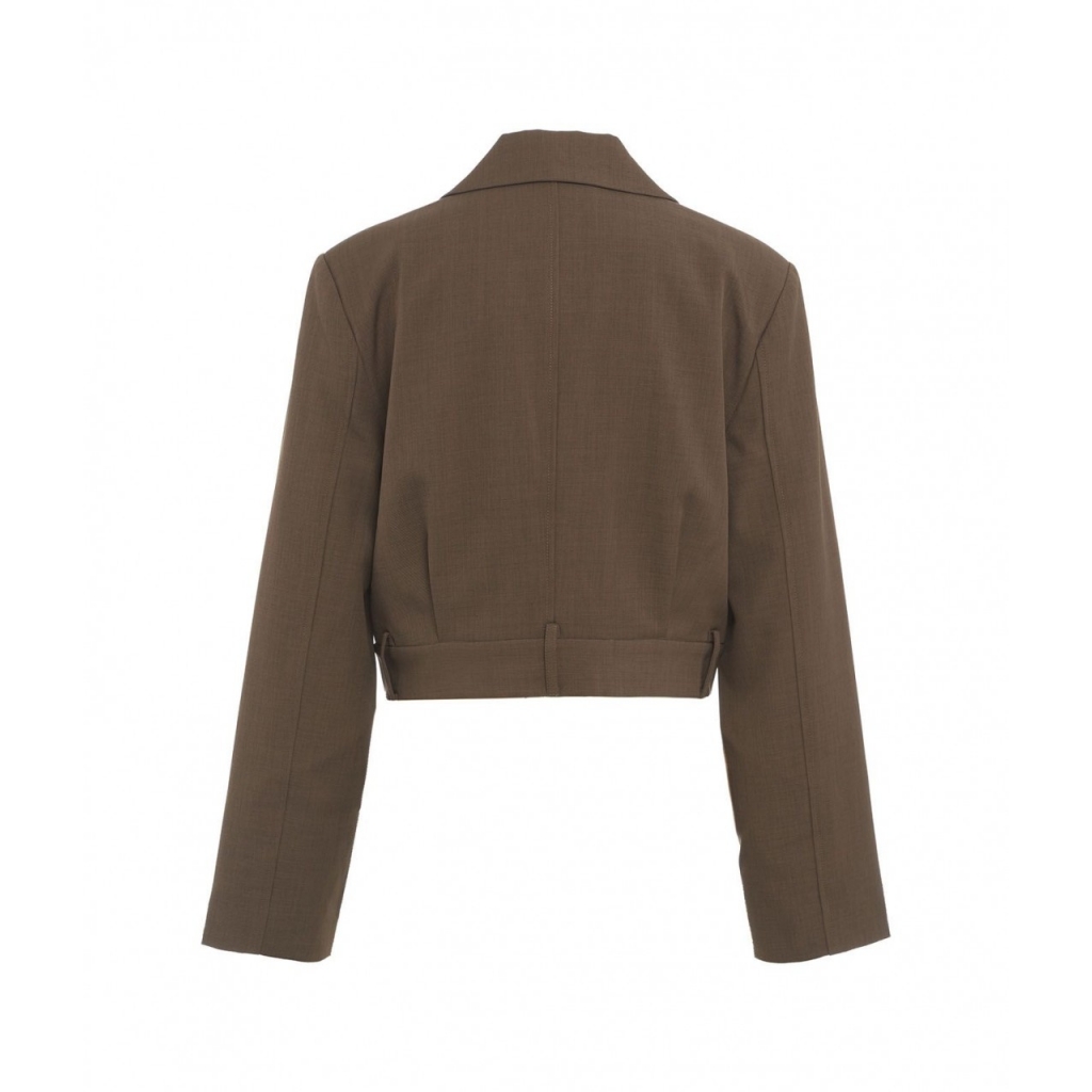 Blazer monopetto cropped marrone