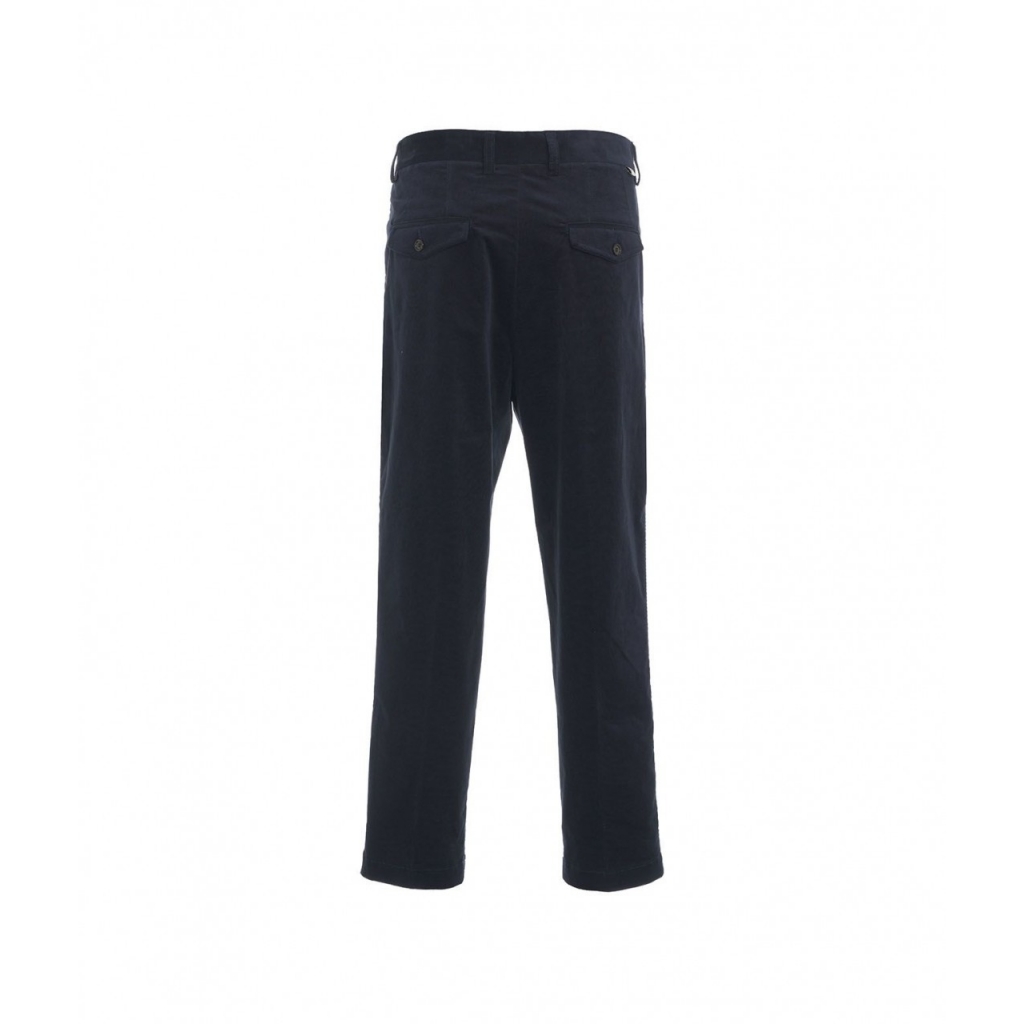 Pantaloni di velluto a coste sottili blu scuro
