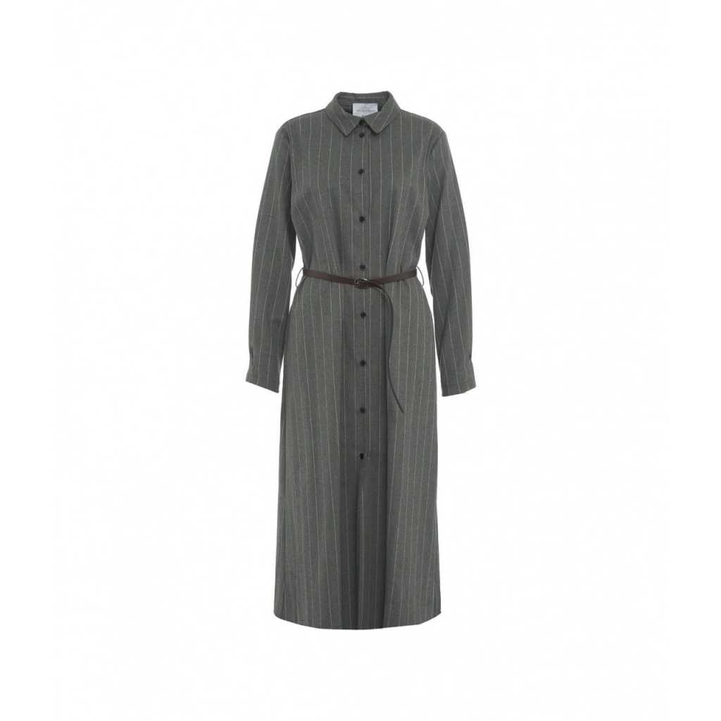 Vestito maxi a camicia Artemisia grigio