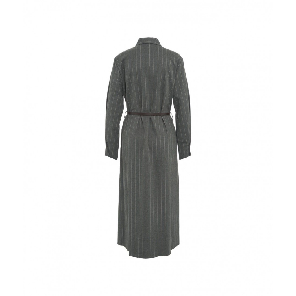 Vestito maxi a camicia Artemisia grigio