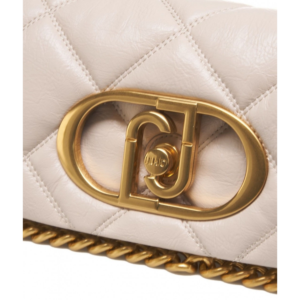 Borsa a tracolla LaPuffy in matelass crema